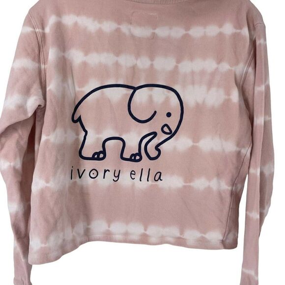 Ivory Ella Hoodie Pink Tie Dye Cropped Elephant Logo Womens Size Small VSCO Top - Picture 4 of 6